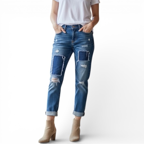 Madewell Denim - Madewell Patchwork Boy Jean With Raw Hem Size 27